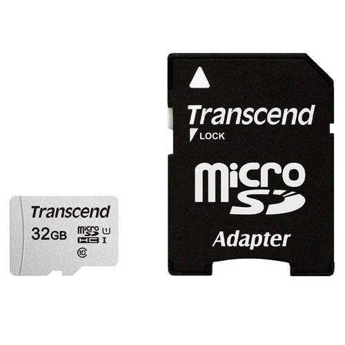 карта памяти Transcend 300S UHS-I U1 microSD 32Gb (class 10) + SD адаптер фото 