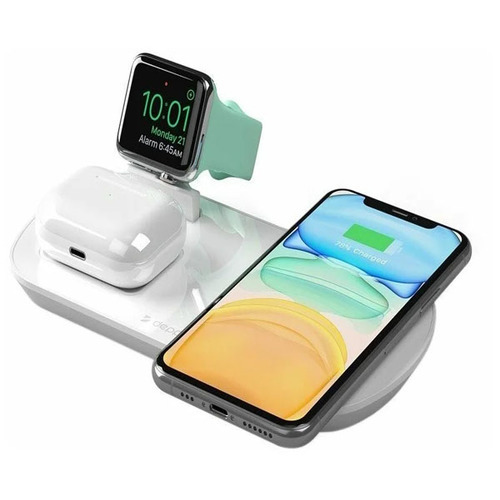Уценка ЗУ беспроводное Deppa 3 in1 ( iPhone/Apple Watch/AirPods) 17,5W White фото 