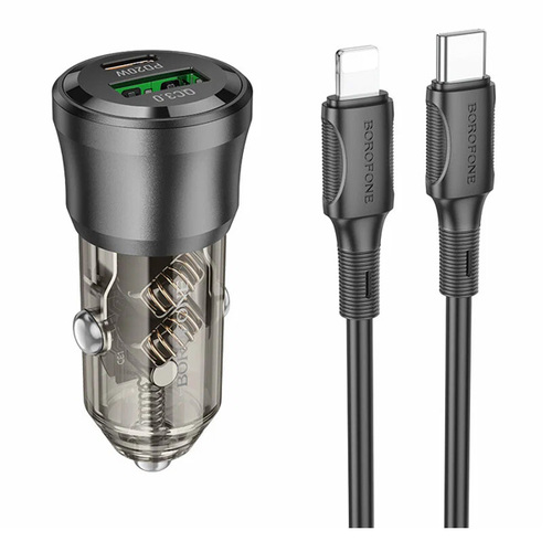 АЗУ Borofone PD 25W USB Type-C + lightning Black (BZ26B) фото 