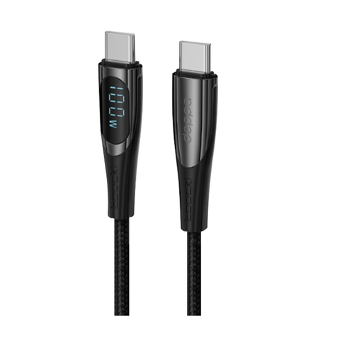 Кабель Deppa USB-C - USB-C 1.5m 100W дисплей Black фото 